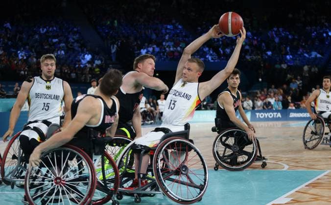 Paris , Paralympics , Sitting volleyball , Germany vs Ukraine ,