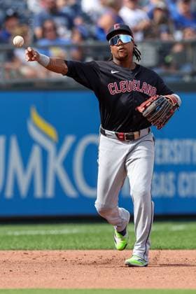 September 2, 2024: Cleveland Guardians third baseman Jose Ramirez (11) throws to first for the out on on Kansas City Royals catcher Salvador Perez (13) during the fourth inning at Kauffman Stadium in Kansas City, MO. CSM Kansas City United States of America - ZUMAc04_ 20240902_zma_c04_212 Copyright: xDavidxSmithx