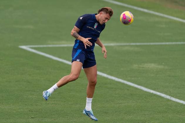 Fußball, Nationalteam Italien, Training Italy Training Session At Coverciano Mateo Retegui attends the Italian national team, Nationalteam training camp at Centro Tecnico Federale in Coverciano, Florence, Italy. Florence Italy  Copyright: xGiacomoxCosuax originalFilename:cosua-notitle240902_np8je.jpg