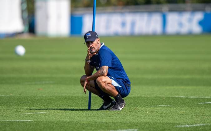 Football, Men, Season 2024 2025, 2 Bundesliga, Hertha BSC, Training, Coach Cristian Fiel Hertha BSC , 04 09 2024, Copyright: xSebastianxRäppold MatthiasxKochx