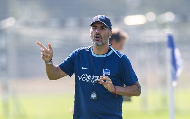 Football, Men, Season 2024 2025, 2 Bundesliga, Hertha BSC, Training, Coach Cristian Fiel Hertha BSC , 04 09 2024, Copyright: xSebastianxRäppold MatthiasxKochx