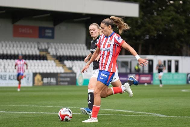 Atletico de Madrid Femenino and Rosenborg Kvinner - UEFA Women™s Champions League Qualifying LONDON, ENGLAND - SEPTEMBER 4: Gio Garbelini of Atletico de Madrid Femenino during the UEFA Women™s Champions League Qualifying match between Atletico de Madrid Femenino and Rosenborg Kvinner at Borehamwood on September 4, 2024 in London, England Copyright: xNinaxFarooqix