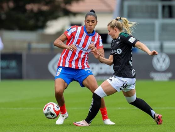 Borenhamwood, London, England, 4th September 2024: Gaby Garcia (8 Atletico Madrid) during the UEFA Champions League Round 1 match between Atlectio Madrid and Rosenborg BK Kvinner on Wednesday 4th September 2024 at Meadow Park Stadium, Borenhamwood, London, England. (Claire Jeffrey SPP) Copyright: xClairexJeffrey SPPx spp-en-ClJe-MADRIDVROSENBORG-3