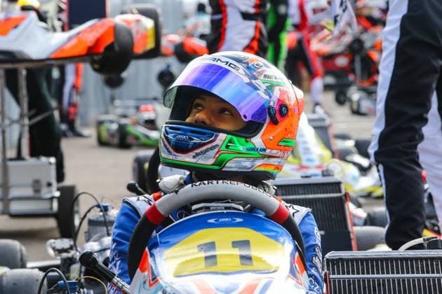 Andrea Kimi Antonelli (ita), KR-Iame, portrait during the 2021 World KZ1 Karting championship at Kristianstad, Sweden on September 5th - F1 - ANDREA KIMI ANTONELLI - KARTING DPPI Panoramic  ANTONELLI_KZ1_Suede_04