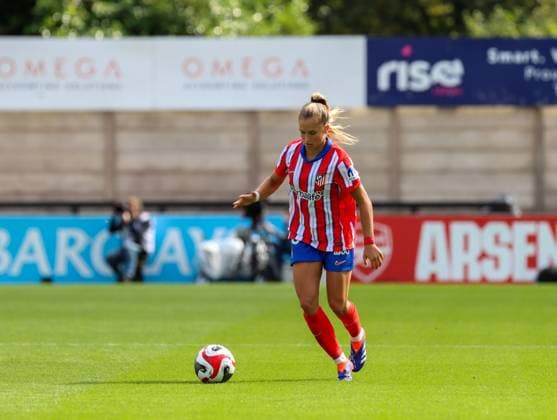 Borenhamwood, London, England, 4th September 2024: Andrea Medina (20 Atletico Madrid) during the UEFA Champions League Round 1 match between Atlectio Madrid and Rosenborg BK Kvinner on Wednesday 4th September 2024 at Meadow Park Stadium, Borenhamwood, London, England. (Claire Jeffrey SPP) Copyright: xClairexJeffrey SPPx spp-en-ClJe-CJ-SPP-FOOTBALL-ATLvROS038