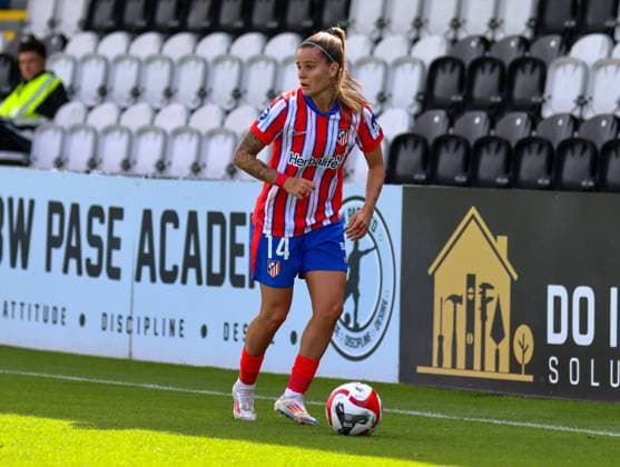 Borenhamwood, London, England, 4th September 2024: Rosa Otermin (14 Atletico Madrid) during the UEFA Champions League Round 1 match between Atlectio Madrid and Rosenborg BK Kvinner on Wednesday 4th September 2024 at Meadow Park Stadium, Borenhamwood, London, England. (Claire Jeffrey SPP) Copyright: xClairexJeffrey SPPx spp-en-ClJe-CJ-SPP-FOOTBALL-ATLvROS041