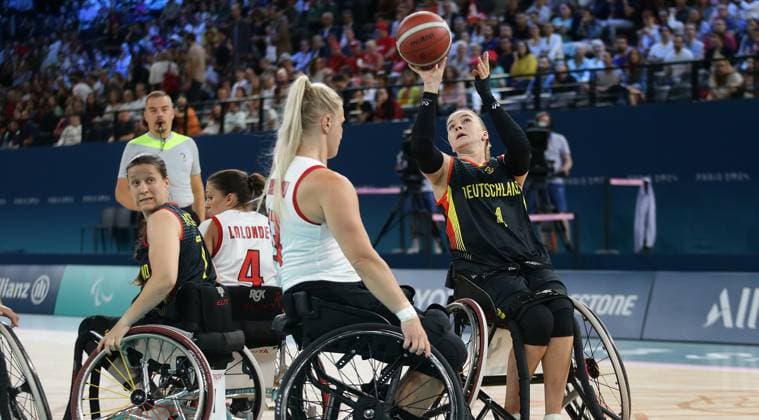 Paris , Paralympics , Wheelchair basketball quarter-final Germany vs Canada , right Mareike Miller GER
