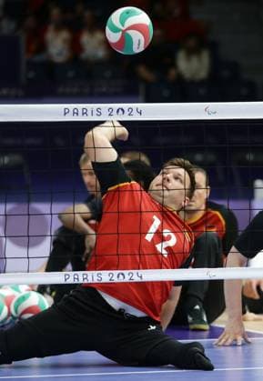 Paris , Paralympics , Sitting volleyball , Germany vs Bosnia and Herzegovina , Mathis Tikger GER