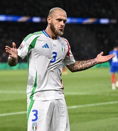 Db Parigi (Francia) 06 09 2024 - Nations League Francia-Italia foto Daniele Buffa Image nella foto: esultanza gol Federico Dimarco 