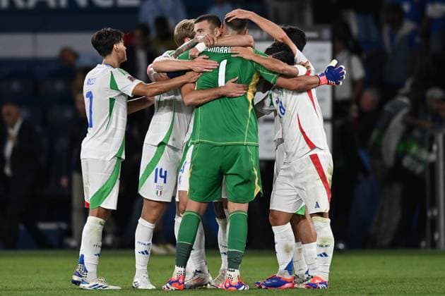 Db Parigi (Francia) 06 09 2024 - Nations League Francia-Italia foto Daniele Buffa Image nella foto: esultanza a fine gara Italia 