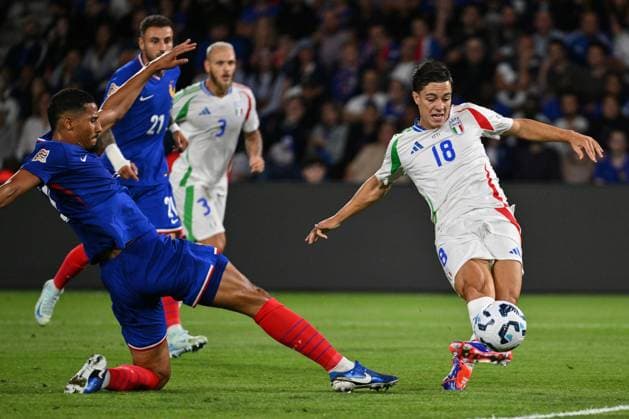 Dc Parigi (Francia) 06 09 2024 - Nations League Francia-Italia foto Domenico Cippitelli Image nella foto: gol Giacomo Raspdori 