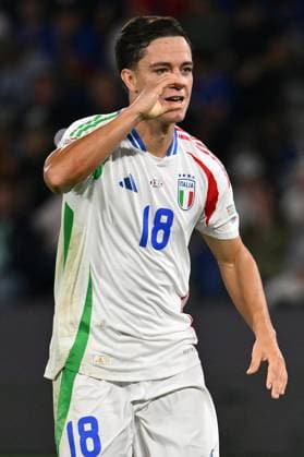 Dc Parigi (Francia) 06 09 2024 - Nations League Francia-Italia foto Domenico Cippitelli Image nella foto: esultanza gol Giacomo Raspdori 