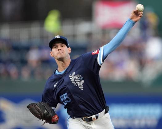 SEP 6, 2024: Kansas City Royals pitcher Cole Ragans (55) delivers a pitch at Kauffman Stadium Kansas City, Missouri. CSM. Kansas City United States - ZUMAc04_ 20240906_zma_c04_042 Copyright: xJonxRobichaudx