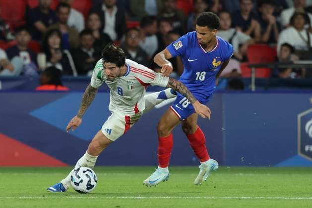 France v Italy - UEFA Nations League 2024 25 League A Group A2 Sebastien Muylaert MAXPPP - Paris 06 09 2024 Sandro Tonali 19 of Italy during the UEFA Nations League 2024 25 League A Group A2 match between France and Italy at Parc des Princes in Paris, France. 06.09.2024 Paris France  Copyright: xMAXPPPxSébastienxMuylaertx LTG202409074692 LTG202409074692
