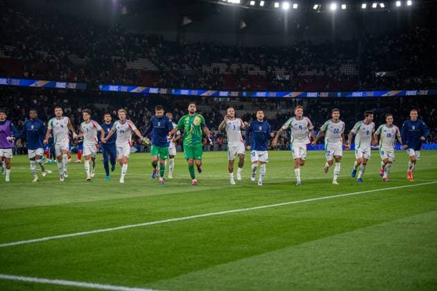 France v Italy - UEFA Nations League 2024 25 League A Group A2 Italy celebrates the victory at the UEFA Nations League 2024 25 League A Group A2 match between France and Italy in Paris, France, on September 6, 2024. Paris France  Copyright: xGiacomoxCosuax originalFilename:cosua-notitle240906_npwDf.jpg