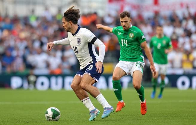 UEFA Nations League Group B2, Aviva Stadium, Dublin 7 9 2024 Republic of Ireland vs England England s Jack Grealish Jack Grealish 7 9 2024  Copyright: x INPHO RyanxByrnex RB1_0042
