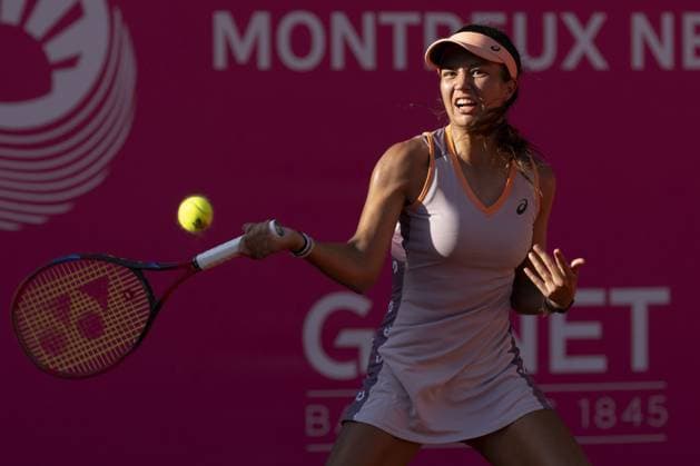 Montreux Switzerland, 09 07 2024: Petra Marcinko (CRO) vs Nuria Parias Diaz (SPA) during WTA, Tennis Damen 125 Montreux Nestle Open 2024 semi finales seventh day at Montreux Tennis Club. during WTA 125 Montreux Nestle Open, International Tennis match in Montreux, Switzerland, September 07 2024  Copyright: xPatrickxDancel IPAxSportx xipa-ax xx IPA_49432298 IPA_Agency_IPA49432298