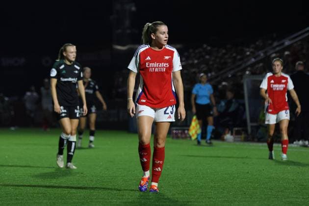 Meadow Park, England, September 7th, 2024: Alessia Russo (23 Arsenal) during the UEFA Champions League Round 1 match between Arsenal and Rosenborg at Meadow Park Stadium, Borehamwood, London, England on Saturday 7th September 2024. (Bettina Weissensteiner SPP) Copyright: xBettinaxWeissensteinerx xSPPx spp-en-BeWeSp-D02A8150