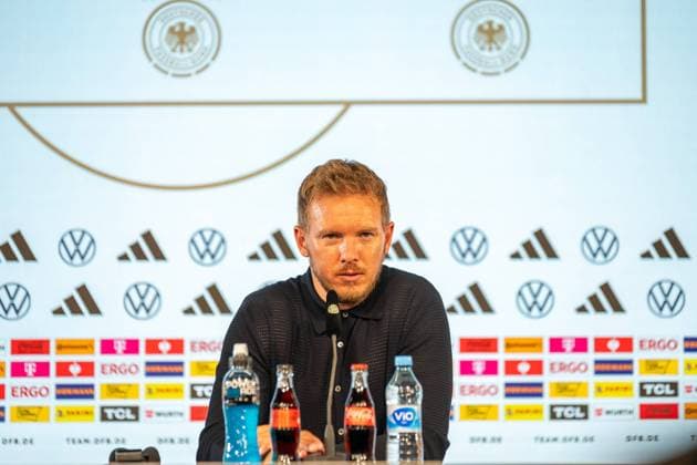 07 09 2024, Football Nations League, international match, season 2024 2025, Germany Hungary on 07 09 2024 at Merkur Spiel Arena in Düsseldorf Julian Nagelsmann National team Germany, coach answers journalists questions at the press conference after the victory Important note According to FIFA and UEFA regulations, it is prohibited to use or have used photographs taken in the stadium and or of the match in the form of sequential images and or video-like photo series Photo Kirchner Media TH Copyright: xKirchner-Media THx