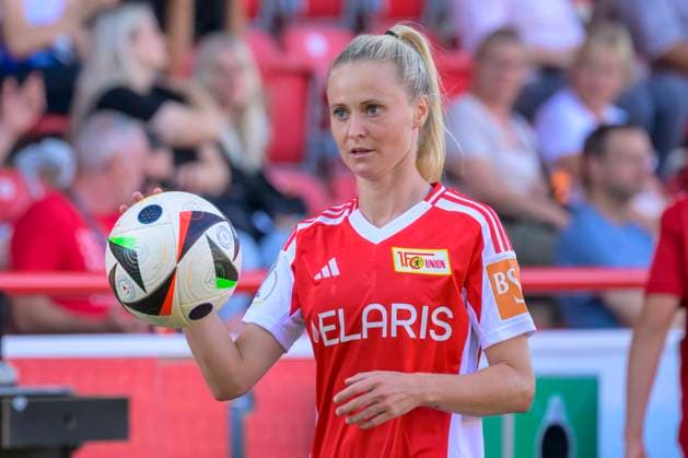 GER, Berlin, Football, 1 FC Union Berlin vs Rasenballsport Leipzig DFB Pokal, 2 Matchday, Women, Bundesliga, DFB, Season 2024 2025, Alte Foersterei, Judith Steinert Union Berlin 17 , DFB DFL REGULATIONS PROHIBIT ANY USE OF PHOTOGRAPHS AS IMAGE SEQUENCES AND OR QUASI VIDEO, 08 09 2024, Copyright: HMBxMedia UwexKoch