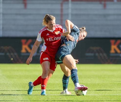 Soccer, Women, Season 2024 2025, DFB Cup 2 Round , 1 FC Union Berlin RB Leipzig, f l Dina Orschmann 1 Women 1 FC Union , Sandra Starke RB Leipzig , 08 09 2024, Copyright: xMatthiasxKochx
