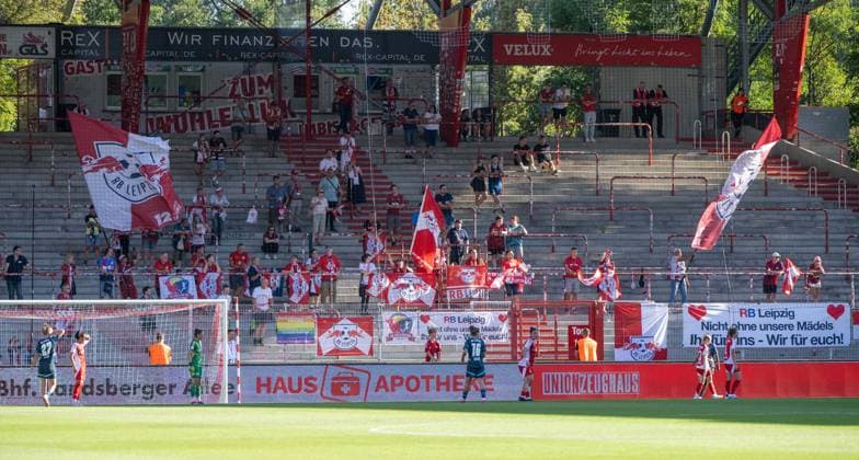 Soccer, Women, Season 2024 2025, DFB Pokal 2 Round , 1 FC Union Berlin RB Leipzig, Guest Block, Fans of Leipzig, 08 09 2024, Copyright: xMatthiasxKochx