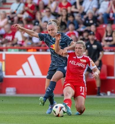 Soccer, Women, Season 2024 2025, DFB Cup 2 Round , 1 FC Union Berlin RB Leipzig, f l Victoria Krug RB Leipzig , Dina Orschmann 1 Women 1 FC Union , 08 09 2024, Copyright: xMatthiasxKochx