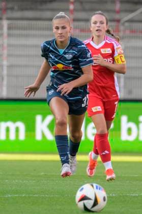 GER, Berlin, Football, 1 FC Union Berlin vs Rasenballsport Leipzig DFB Pokal, 2 Matchday, Women, Bundesliga, DFB, Season 2024 2025, Alte Foersterei, Schmid 37 RB Leipzig , DFB DFL REGULATIONS PROHIBIT ANY USE OF PHOTOGRAPHS AS IMAGE SEQUENCES AND OR QUASI VIDEO, 08 09 2024, Copyright: HMBxMedia UwexKoch