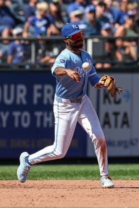 September 8, 2024: Kansas City Royals third baseman Maikel Garcia (11) throws to second for the first out of a double play against the Minnesota Twins during the sixth inning at Kauffman Stadium in Kansas City, MO. CSM Kansas City United States of America - ZUMAc04_ 20240908_zma_c04_183 Copyright: xDavidxSmithx