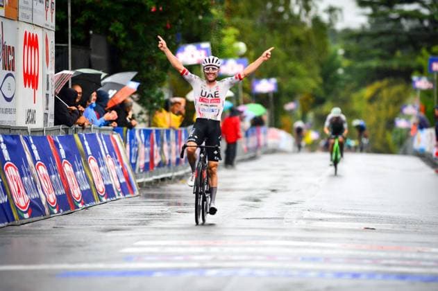 Bilder des Jahres 2024, Sport 09 September Sport Themen der Woche KW36 Sport Bilder des Tages Mark Hirschi SUI (UAE Team) Wins in Larciano during Gran Premio di Larciano, Street Cycling race in Lanciano, Italy, September 08 2024  Copyright: xOrangexPhoto IPAxSportx xipa-agex xx IPA_49476182 IPA_Agency_IPA49476182
