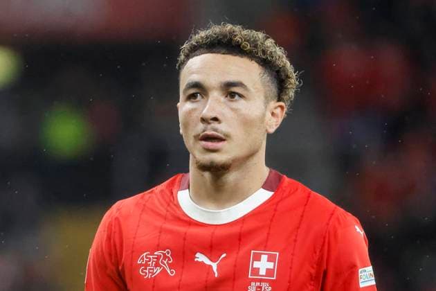 Ruben Vargas Switzerland, 17 , UEFA , Nations League, Group A, Switzerland vs Spain, 08 09 2024, Stade de Geneve, Geneva, Switzerland Geneva Stade de Geneve Geneva Switzerland Copyright: xGrantxHubbsx