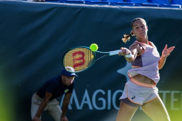 September 9, 2024, Monastir, Tunisia: Monastir, Tunisia. 09 September 2024. Parry Diane of France plays against Bechri Chiraz of Tunisia during the Jasmin Open in Monastir, Tunisia. The women s professional tennis tournament takes place at the Magic Hotel Skanes in Monastir between 9 and 15 September 2024. Monastir Tunisia - ZUMAd99_ 0760792064st Copyright: xHasanxMradx
