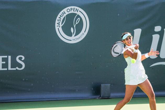 September 9, 2024, Monastir, Tunisia: Monastir, Tunisia. 09 September 2024. Bechri Chiraz of Tunisia plays against Parry Diane of France during the Jasmin Open in Monastir, Tunisia. The women s professional tennis tournament takes place at the Magic Hotel Skanes in Monastir between 9 and 15 September 2024 Monastir Tunisia - ZUMAd99_ 0760792635st Copyright: xHasanxMradx
