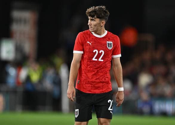 LUTON, ENGLAND - SEPTEMBER 09: Florian Micheler of Austria during the U21, U 21 International Friendly, Länderspiel, Nationalmannschaft match between England and Austria at Kenilworth Road on September 09, 2024 in Luton, England. Photo Sebastian Frej England v Austria - U21 International Friendly Copyright: xSebastianxFrejx