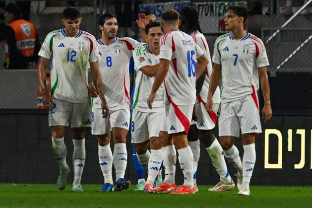 Budapest: Happiness of Davide Frattesi (Italy) after scores a goal during the UEFA Nations League match between Italy vs. Israele on 9th September 2024 at the Bozsik Arena stadium in Budapest, Hungary - UEFA Nations League - Israel vs Italy  - ZUMAp169 20240909_zsa_p169_134 Copyright: xVincenzoxOrlando IPAxSportx