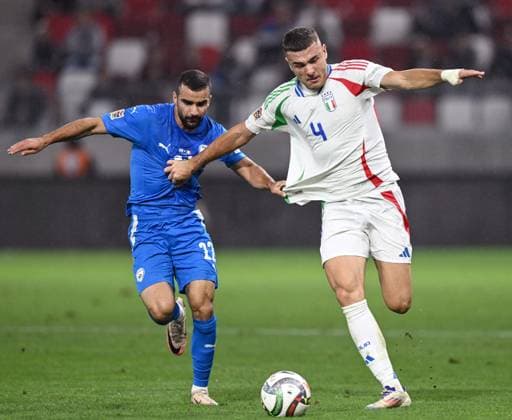 Db Budapest (Ungheria) 09 09 2024 - Nations League Israele-Italia foto Daniele Buffa Image nella foto: Alessandro Buongiorno-Mahmoud Jaber 