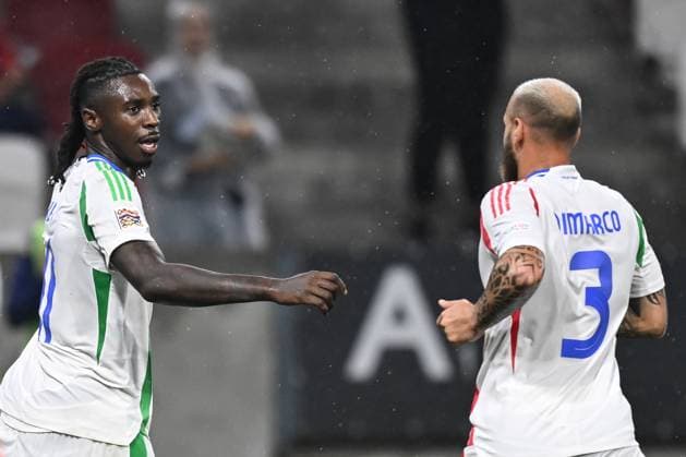 Db Budapest (Ungheria) 09 09 2024 - Nations League Israele-Italia foto Daniele Buffa Image nella foto: esultanza gol Moise Kean 
