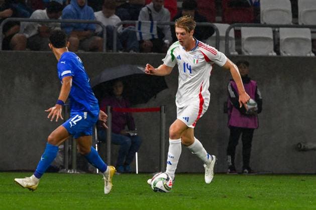 Budapest: Marco Brescianini (Italy) during the UEFA Nations League match between Italy vs. Israele on 9th September 2024 at the Bozsik Arena stadium in Budapest, Hungary - UEFA Nations League - Israel vs Italy  - ZUMAp169 20240909_zsa_p169_155 Copyright: xVincenzoxOrlando IPAxSportx
