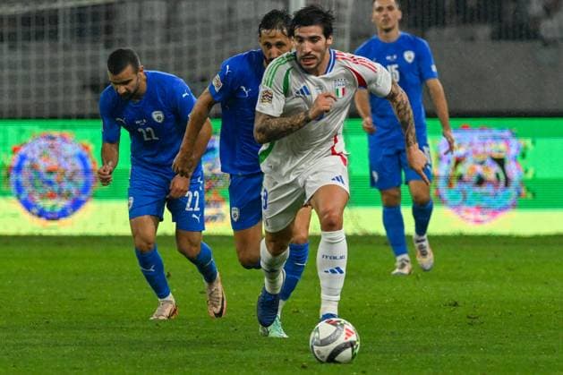 Budapest: Sandro Tonali (Italy) during the UEFA Nations League match between Italy vs. Israele on 9th September 2024 at the Bozsik Arena stadium in Budapest, Hungary - UEFA Nations League - Israel vs Italy  - ZUMAp169 20240909_zsa_p169_157 Copyright: xVincenzoxOrlando IPAxSportx