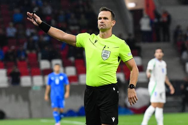 Israel v Italy - UEFA Nations League 2024 25 League A Group A2 Ivan Kruzliak (SVK), central referee, officiates during Israel vs Italy: matchday 2 of UEFA Nations League 2024-2025, in Budapest, Hungary, on September 9, 2024, at Bozsik Arena. Budapest Hungary  Copyright: xFlaviuxBuboix originalFilename:buboi-notitle240909_npZrY.jpg