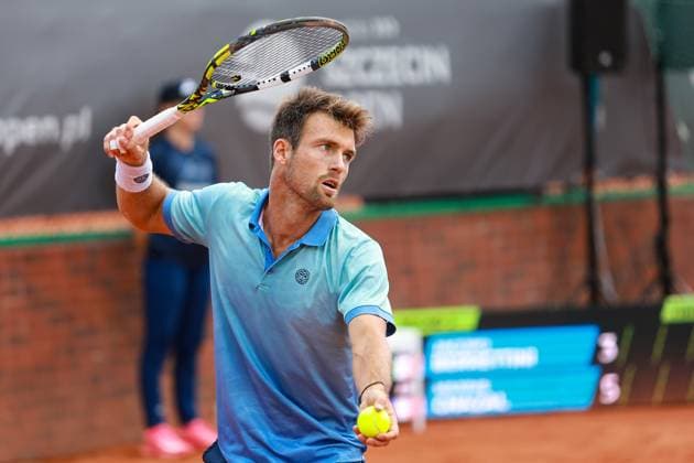 SZCZECIN, 10.09.2024 TURNIEJ TENISA ZIEMNEGO ATP, Tennis Herren CHALLENGER INVEST IN SZCZECIN OPEN 2024 NZ MAXIME CHAZAL FOT. KRZYSZTOF CICHOMSKI NEWSPIX.PL --- Newspix.pl POLAND OUT!  240910KCI011