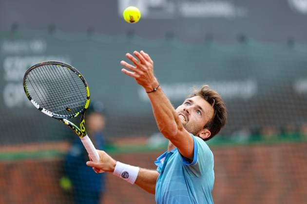 SZCZECIN, 10.09.2024 TURNIEJ TENISA ZIEMNEGO ATP, Tennis Herren CHALLENGER INVEST IN SZCZECIN OPEN 2024 NZ MAXIME CHAZAL FOT. KRZYSZTOF CICHOMSKI NEWSPIX.PL --- Newspix.pl POLAND OUT!  240910KCI013