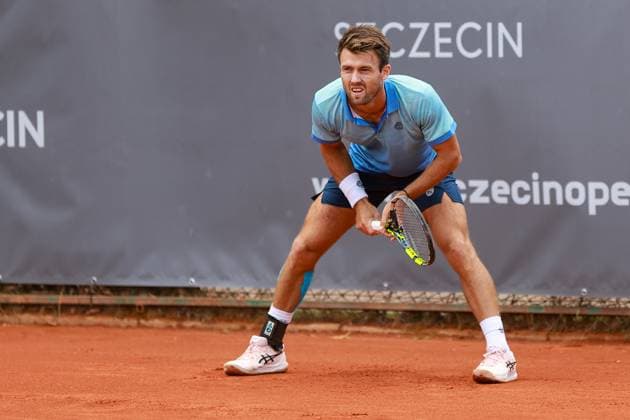 SZCZECIN, 10.09.2024 TURNIEJ TENISA ZIEMNEGO ATP, Tennis Herren CHALLENGER INVEST IN SZCZECIN OPEN 2024 NZ MAXIME CHAZAL FOT. KRZYSZTOF CICHOMSKI NEWSPIX.PL --- Newspix.pl POLAND OUT!  240910KCI018