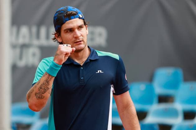 SZCZECIN, 10.09.2024 TURNIEJ TENISA ZIEMNEGO ATP, Tennis Herren CHALLENGER INVEST IN SZCZECIN OPEN 2024 NZ RADOSC THIAGO SEYBOTH WILD PO WYGRANIU PUNKTU THIAGO SEYBOTH WILD CELEBRATES AFTER WINNING THE POINT KRZYSZTOF CICHOMSKI NEWSPIX.PL --- Newspix.pl POLAND OUT!  240910KCI047