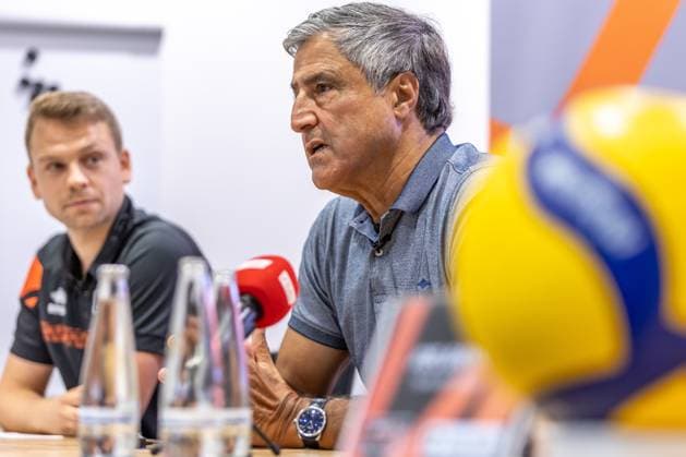 10 09 24, Berlin, Volleyball, Berlin Recycling Volleys BR Volleys season opener press conference Kaweh Niroomand, Managing Director of the Berlin Volleys, speaks at the press conference BR Volleys season opener press conference