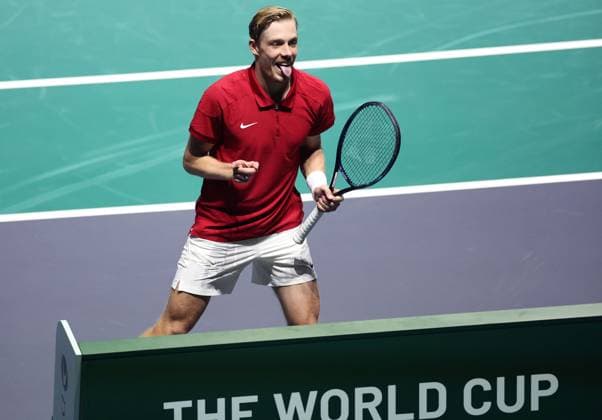 Denis Shapovalov of Canada celebrates Davis Cup Group Stage Finals 2024, Day One, AO Arena, Manchester, UK - 10 Sep 2024  Copyright: xEllaxLing Shutterstockx 14707252aa
