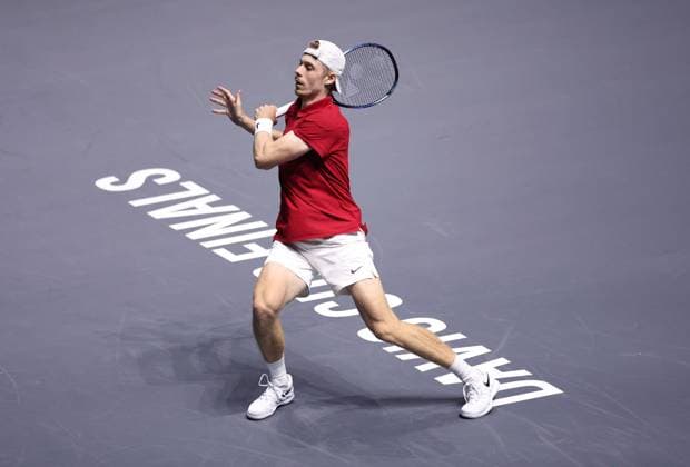 Denis Shapovalov of Canada in action Davis Cup Group Stage Finals 2024, Day One, AO Arena, Manchester, UK - 10 Sep 2024  Copyright: xEllaxLing Shutterstockx 14707252an