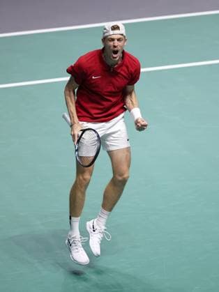Denis Shapovalov of Canada celebrates Davis Cup Group Stage Finals 2024, Day One, AO Arena, Manchester, UK - 10 Sep 2024  Copyright: xEllaxLing Shutterstockx 14707252ak