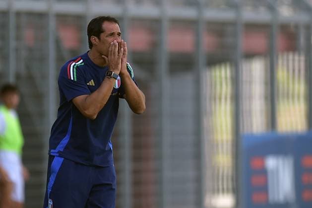 Italia s U20 coach Bernardo Corradi during the match Elite League Italy U20 - Germany U20 at the Manlio Scopigno stadium in Rieti, Italy on september 10, 2024  Copyright: xGianlucaxVannicelli IPAxSportx x xx IPA_49524772 IPA_Agency_IPA49524772