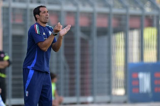 Italia s U20 coach Bernardo Corradi during the match Elite League Italy U20 - Germany U20 at the Manlio Scopigno stadium in Rieti, Italy on september 10, 2024  Copyright: xGianlucaxVannicelli IPAxSportx x xx IPA_49524819 IPA_Agency_IPA49524819